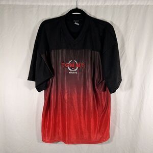 Vintage Tommy Sports Men's XL Black Red Vneck Short Sleeve Rocky USA 90s